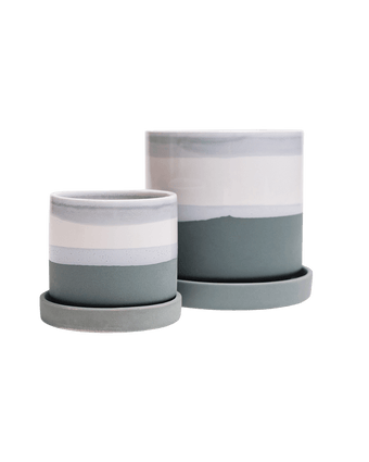 Minute Ceramic Pot And Saucer Set With Drainage - Chive US Wholesale