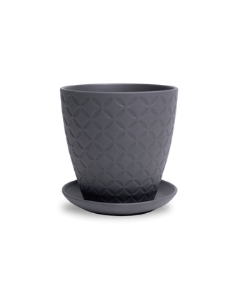 Virago 5" Porcelain Pot With Drainage Hole And Saucer - Chive US Wholesale