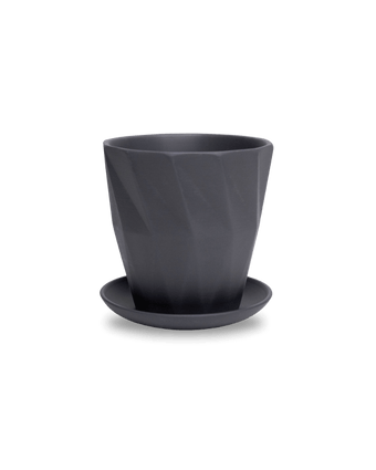 Virago 5" Porcelain Pot With Drainage Hole And Saucer - Chive US Wholesale