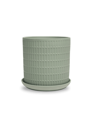 Virago 5" Porcelain Pot With Drainage Hole And Saucer - Chive US Wholesale