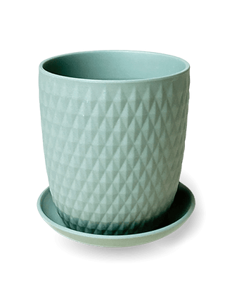 Virago 5" Porcelain Pot With Drainage Hole And Saucer - Chive US Wholesale