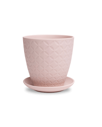Virago 5" Porcelain Pot With Drainage Hole And Saucer - Chive US Wholesale