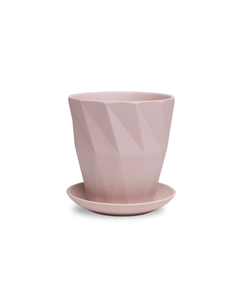 Virago 5" Porcelain Pot With Drainage Hole And Saucer - Chive US Wholesale