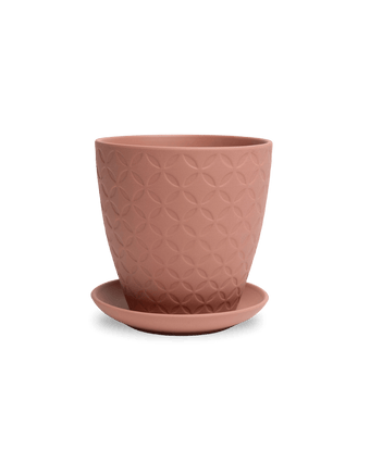 Virago 5" Porcelain Pot With Drainage Hole And Saucer - Chive US Wholesale