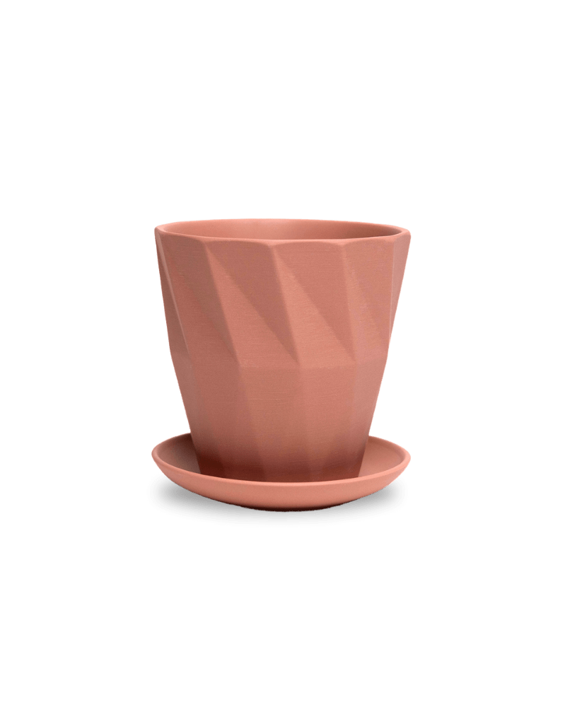 Virago 5" Porcelain Pot With Drainage Hole And Saucer - Chive US Wholesale