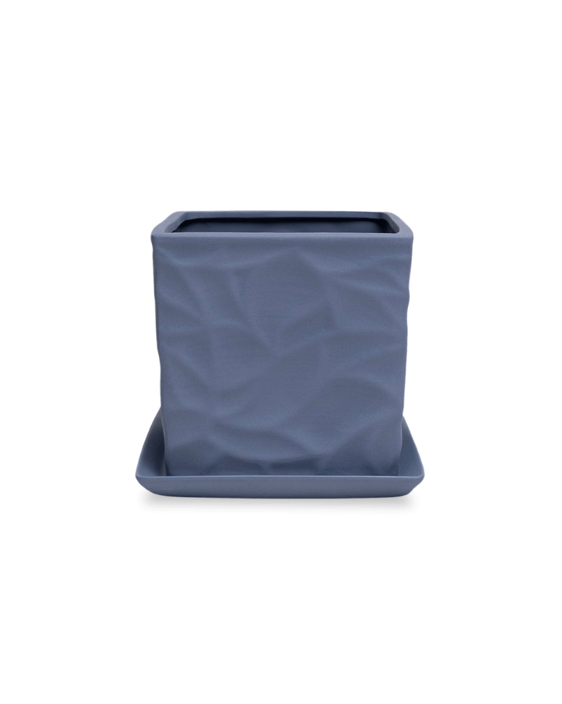 Virago 5" Porcelain Pot With Drainage Hole And Saucer - Chive US Wholesale