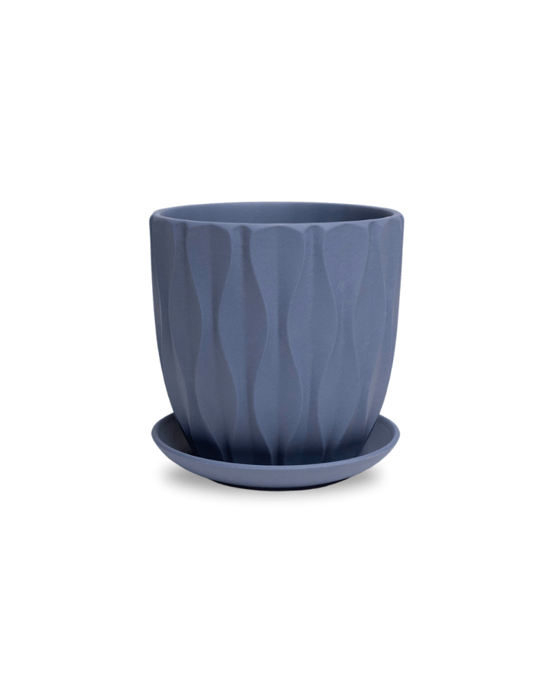 Virago 5" Porcelain Pot With Drainage Hole And Saucer - Chive US Wholesale