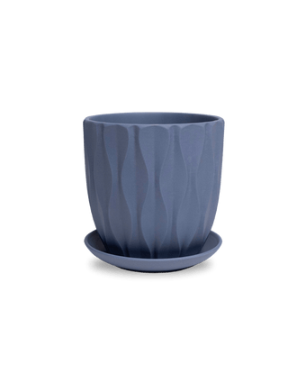 Virago 5" Porcelain Pot With Drainage Hole And Saucer - Chive US Wholesale