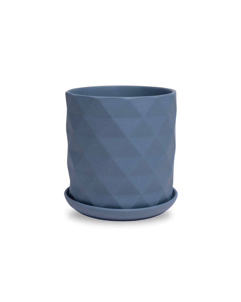 Virago 5" Porcelain Pot With Drainage Hole And Saucer - Chive US Wholesale