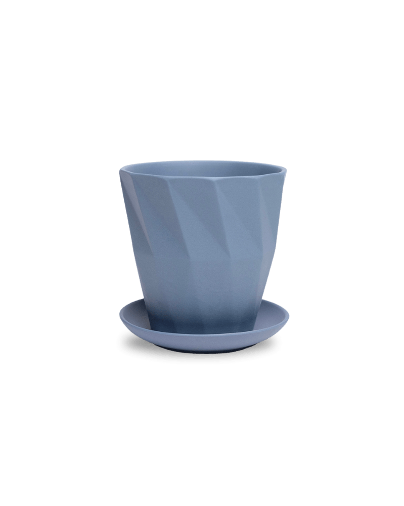 Virago 5" Porcelain Pot With Drainage Hole And Saucer - Chive US Wholesale