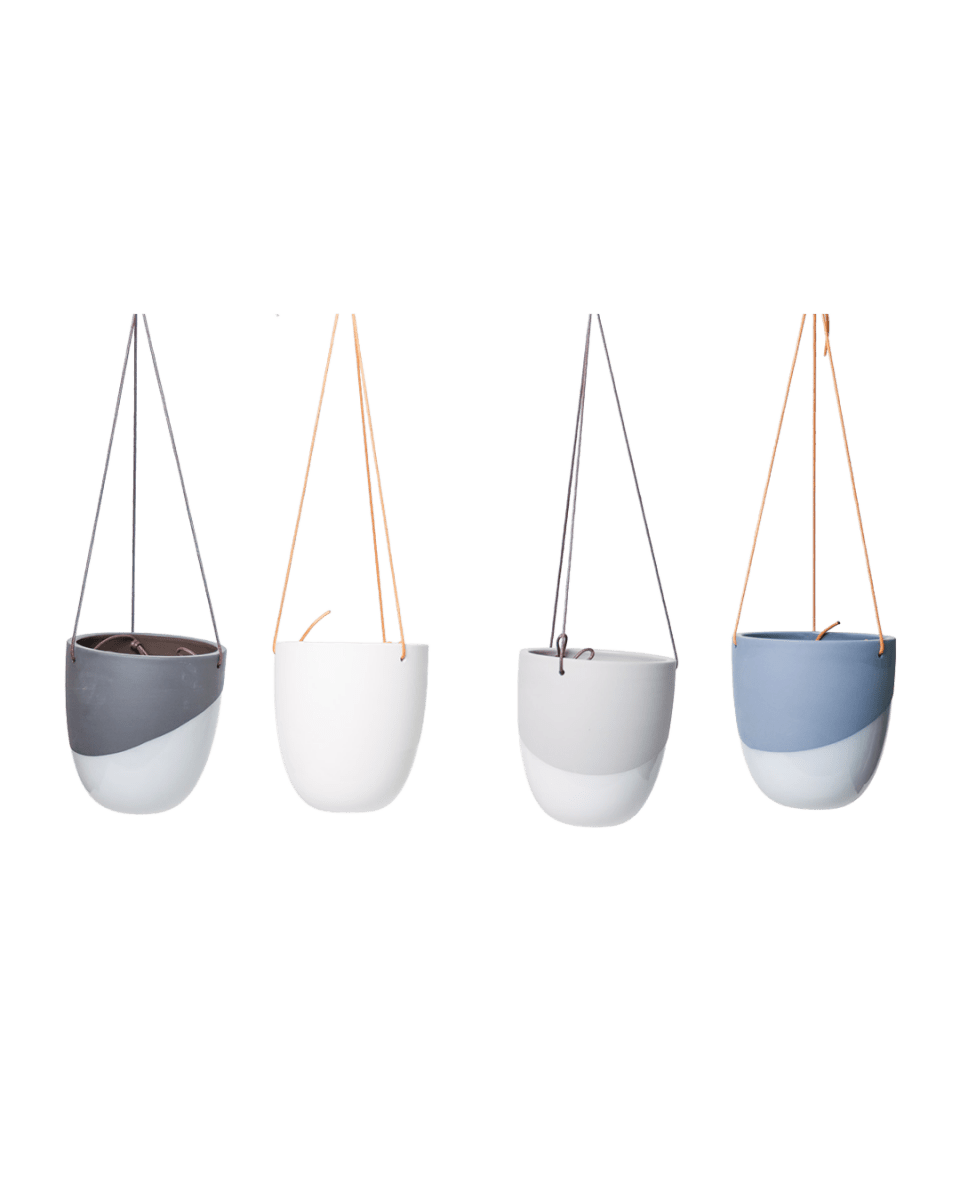 Bobbin Porcelain Modern Hanging Indoor Plant Pot - Chive US Wholesale