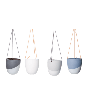 Bobbin Porcelain Modern Hanging Indoor Plant Pot - Chive US Wholesale