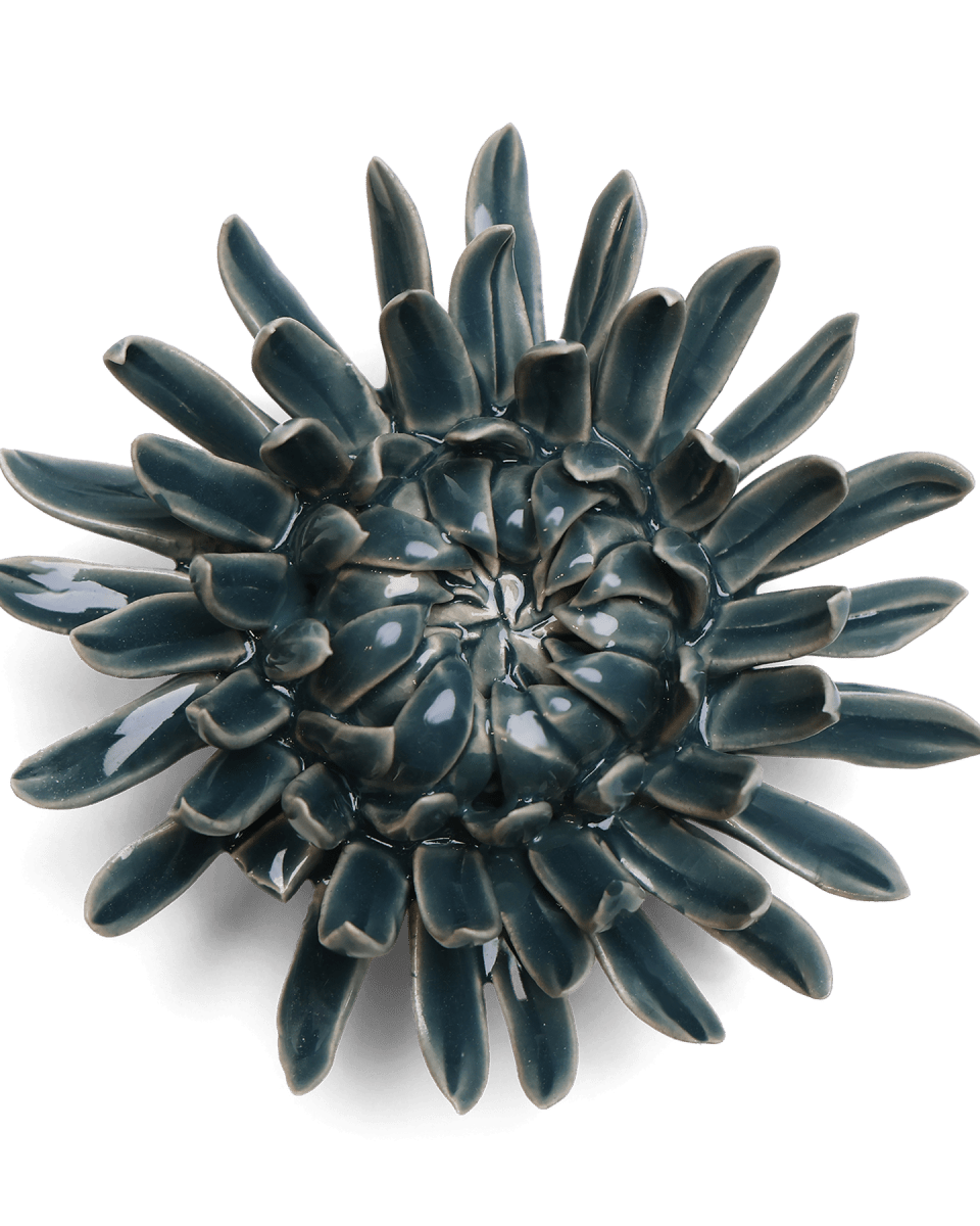 Ceramic Flower Mum Teal 11 - Chive US Wholesale