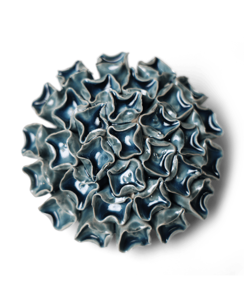 Ceramic Flower Medium Teal 12 - Chive US Wholesale