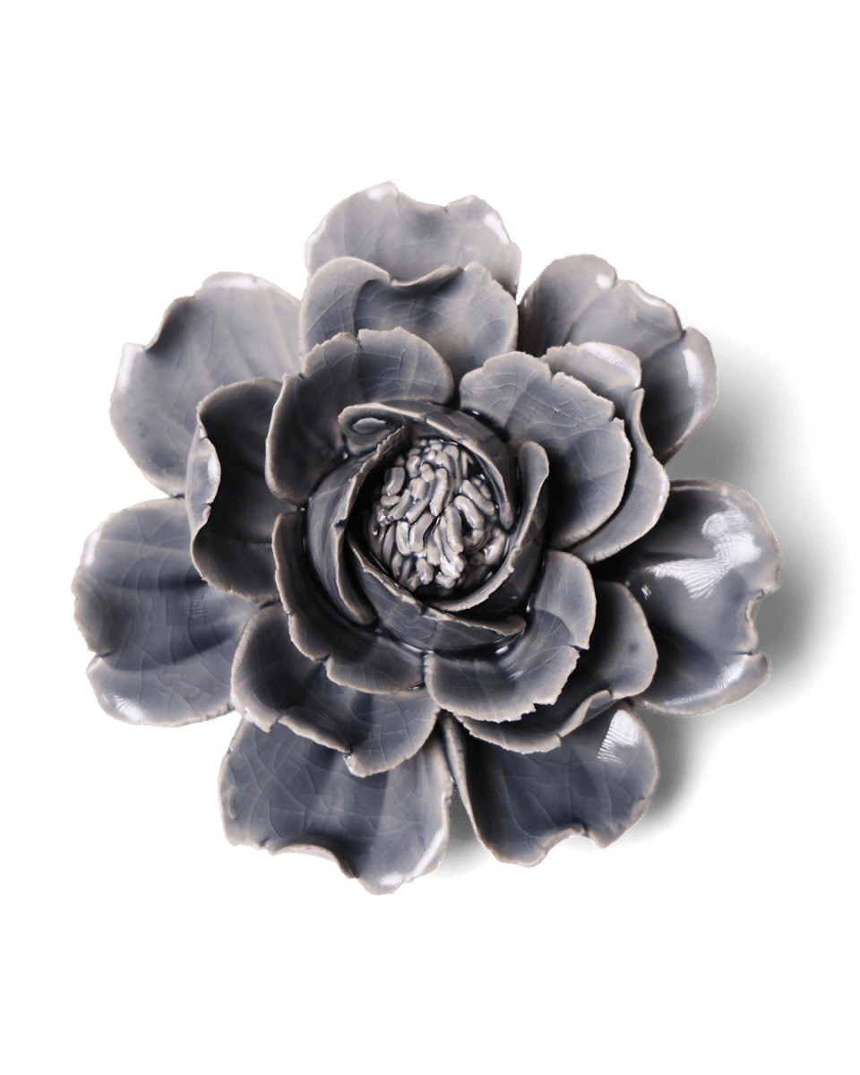 Ceramic Flower Rose Grey 6 - Chive US Wholesale