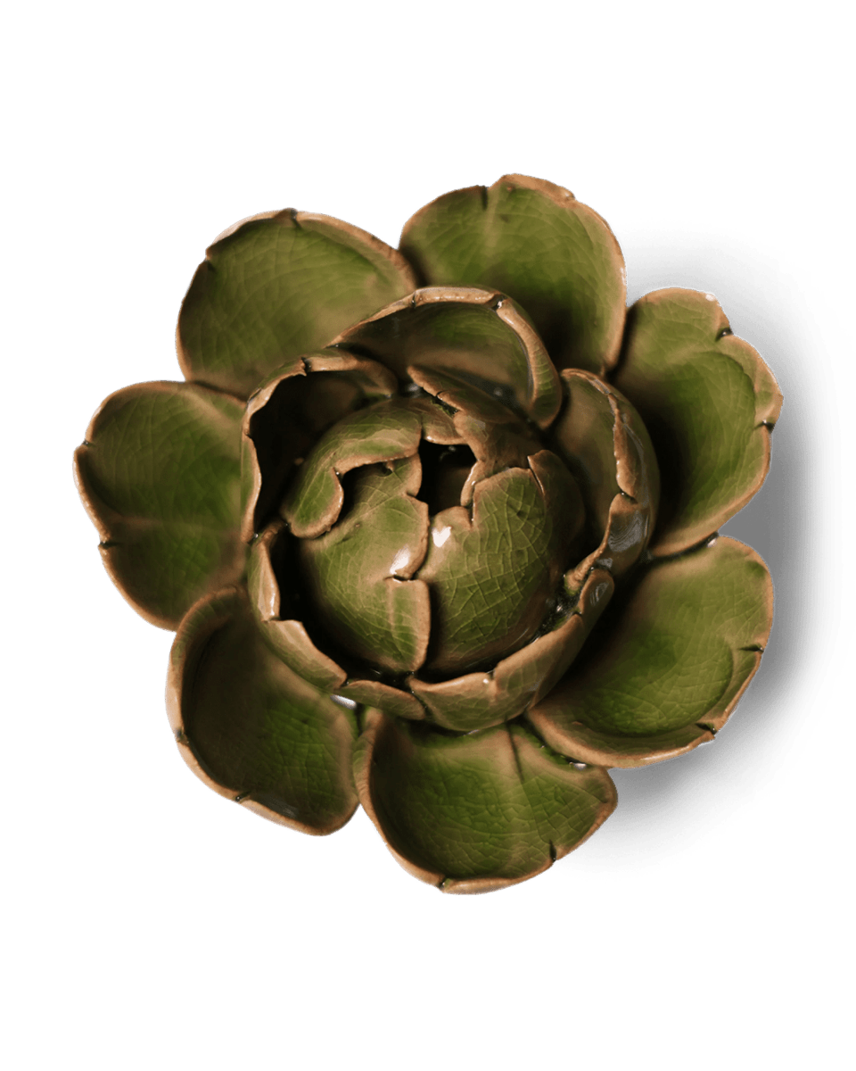 Ceramic Flower Peony Green 7 - Chive US Wholesale