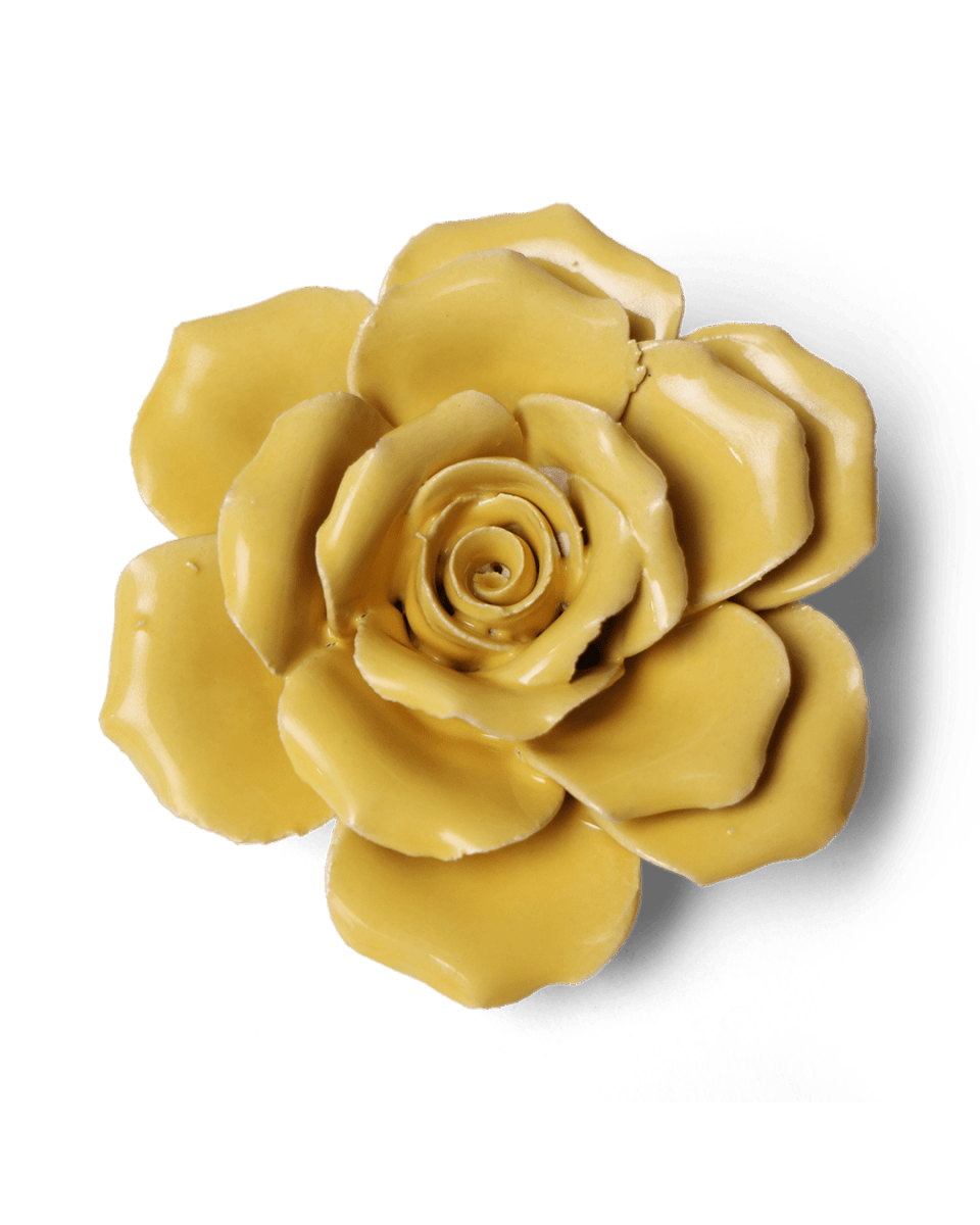 Ceramic Flower Rose Yellow 9 - Chive US Wholesale