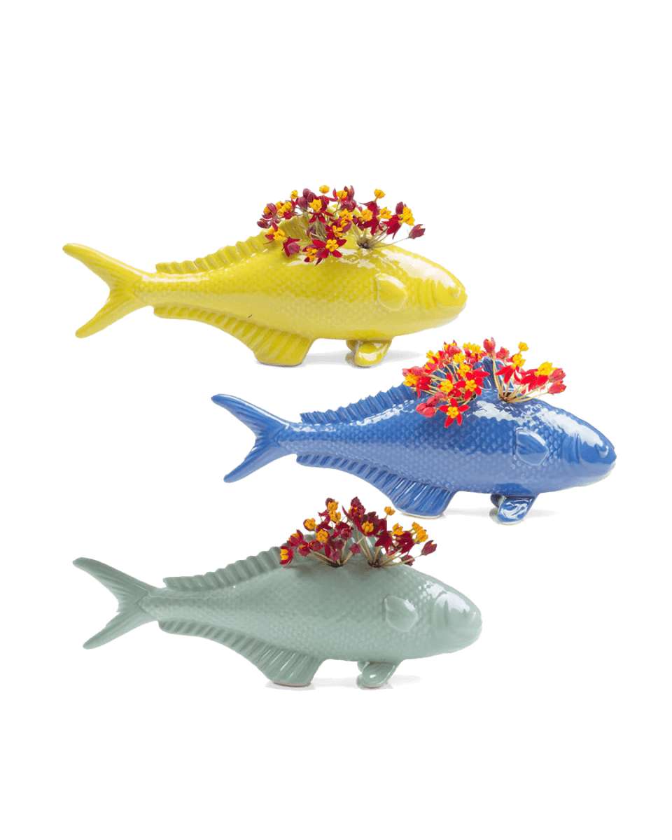 Carp Ceramic Unique Flower Vase Kit - Chive US Wholesale
