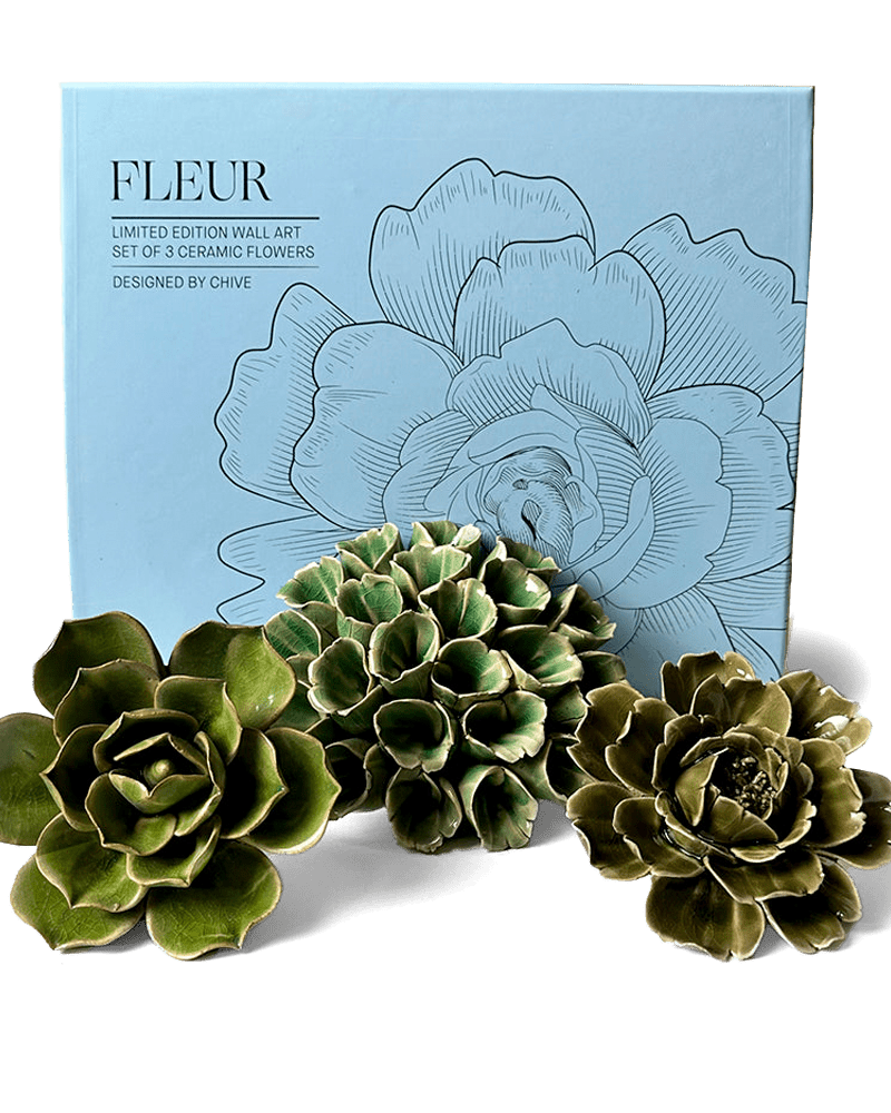 Ceramic Flower Fleur Box Set - Chive US Wholesale