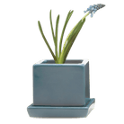 Cube & Saucer Ceramic Pot With Drainage Hole - Chive US Wholesale