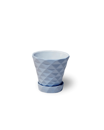 Diamond Porcelain Modern Indoor Plant Pot With Saucer - Chive US Wholesale