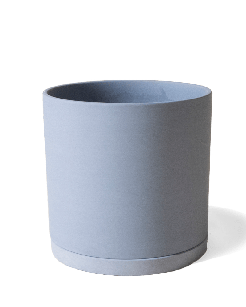 Dojo Porcelain Modern Indoor Plant Pot With Saucer - Chive US Wholesale
