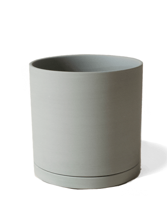 Dojo Porcelain Modern Indoor Plant Pot With Saucer - Chive US Wholesale