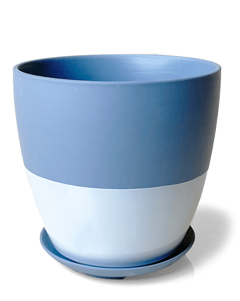Dyad Porcelain Modern Indoor Plant Pot With Saucer - Chive US Wholesale