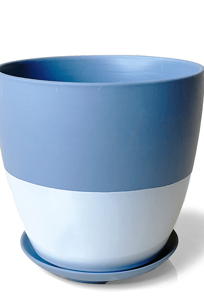 Dyad Porcelain Modern Indoor Plant Pot With Saucer - Chive US Wholesale