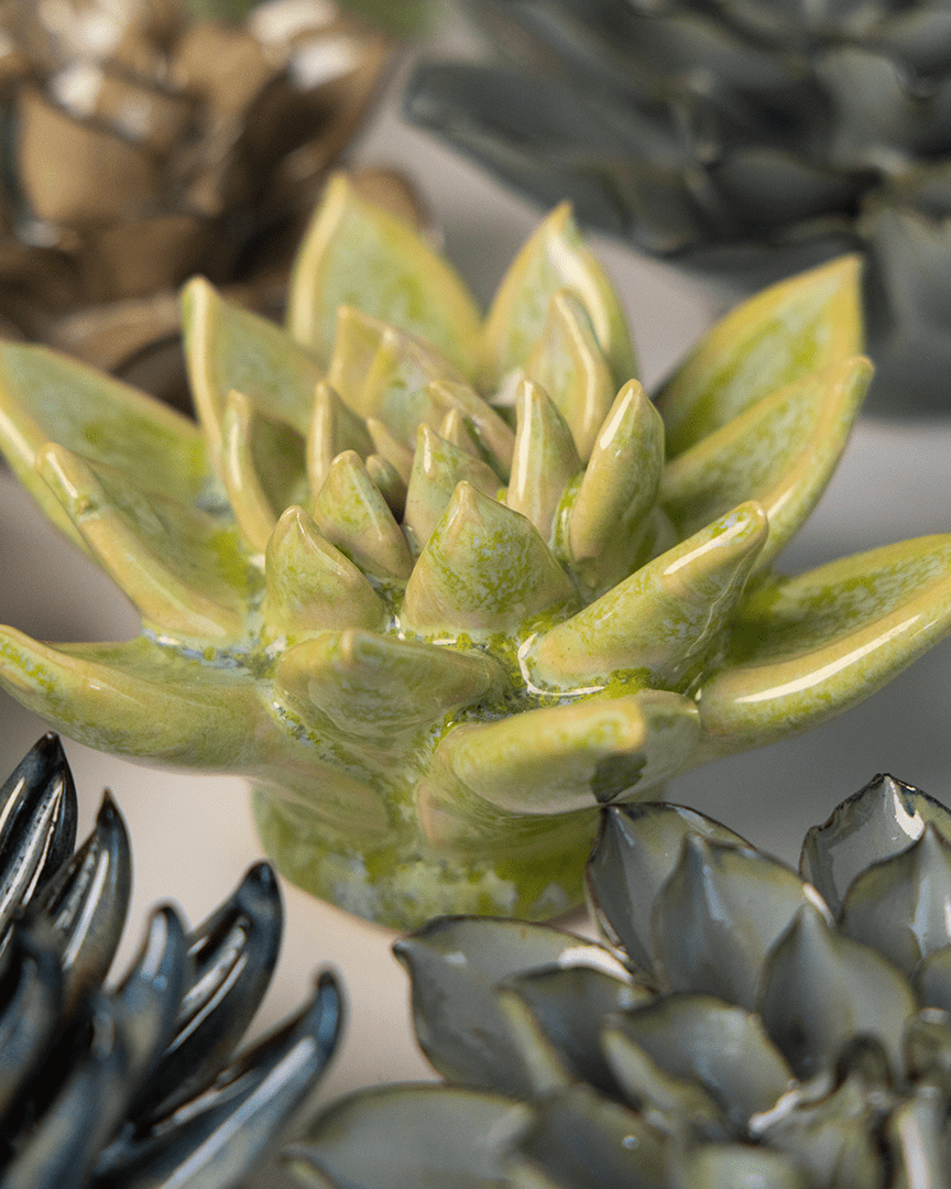 Japan Ceramic Flower Green Succulent - Chive Ceramics Studio - Ceramic Flowers - Chive US