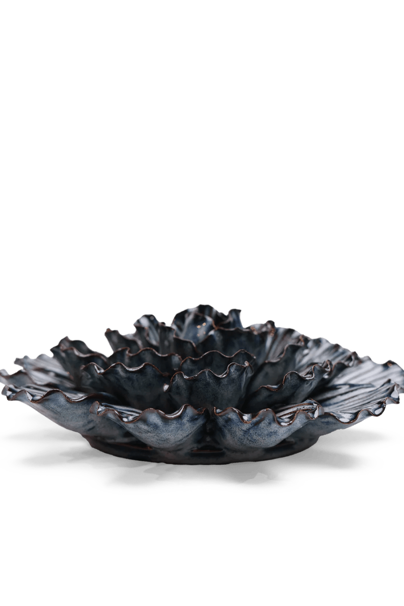 JA25 Navy Dinner Plate Dahlia - Chive US Wholesale