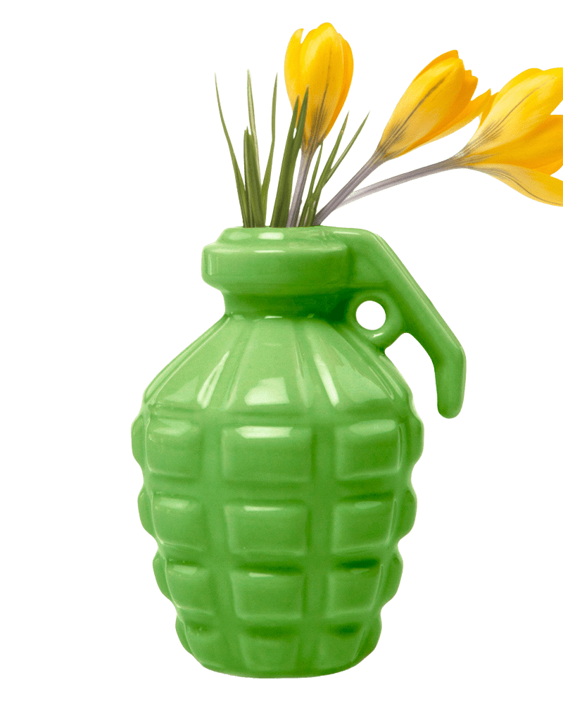 Kapow Ceramic Grenade Flower Vase Unique - Chive US Wholesale