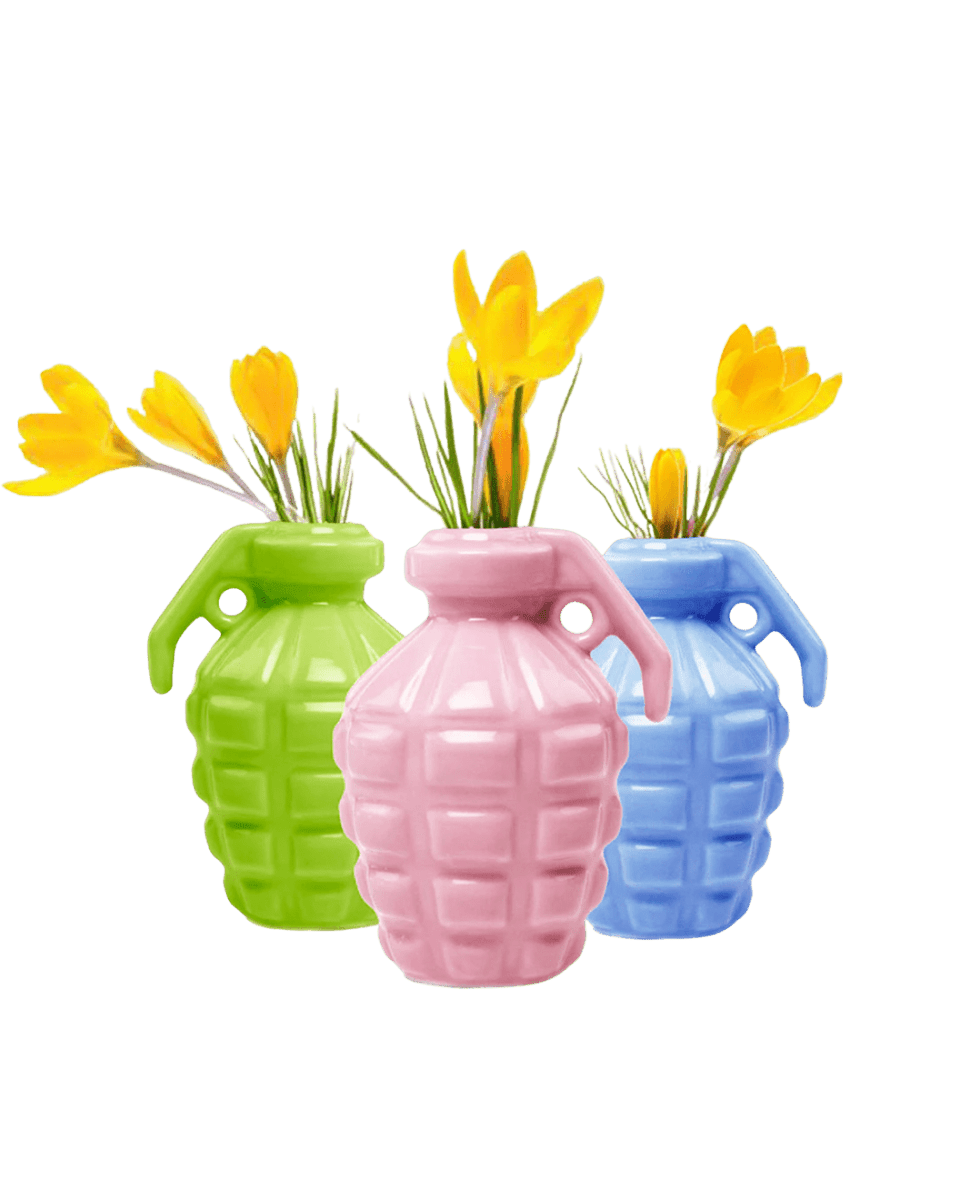 Kapow Ceramic Grenade Flower Vase Unique - Chive US Wholesale