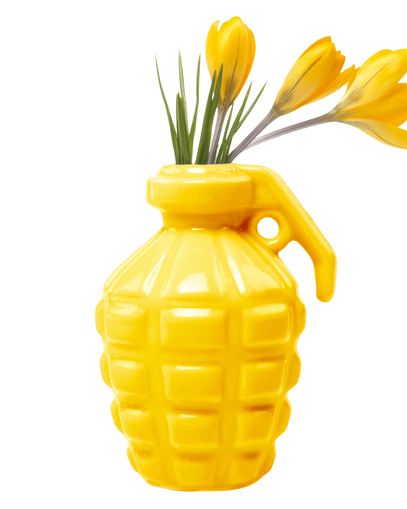 Kapow Ceramic Grenade Flower Vase Unique - Chive US Wholesale