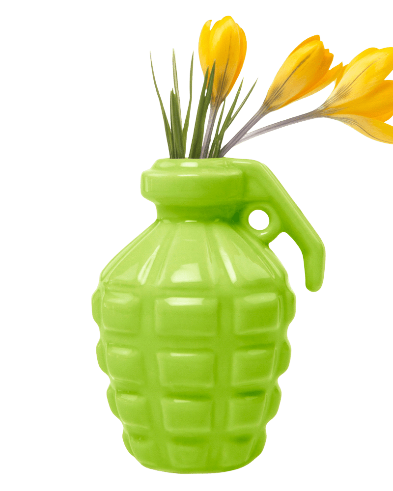 Kapow Ceramic Grenade Flower Vase Unique - Chive US Wholesale