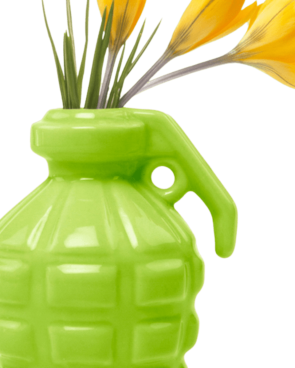 Kapow Ceramic Grenade Flower Vase Unique - Chive US Wholesale