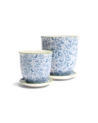 Liberte Porcelain Pot And Saucer Set With Drainage - Chive US Wholesale