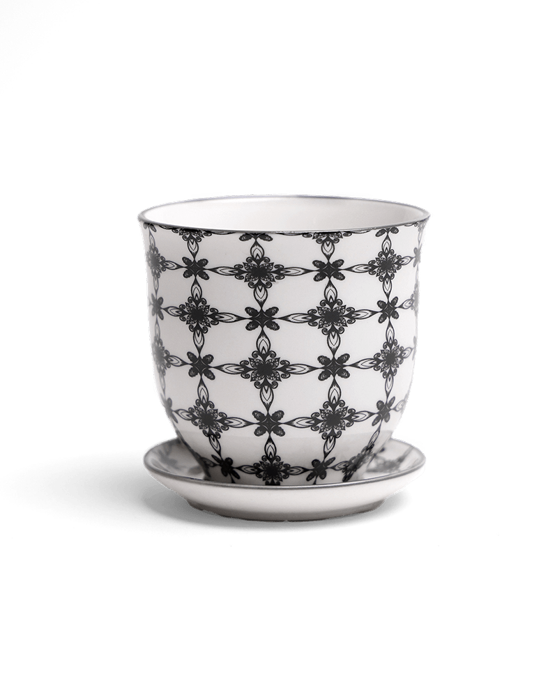 Liberte Porcelain Pot And Saucer Set With Drainage - Chive US Wholesale