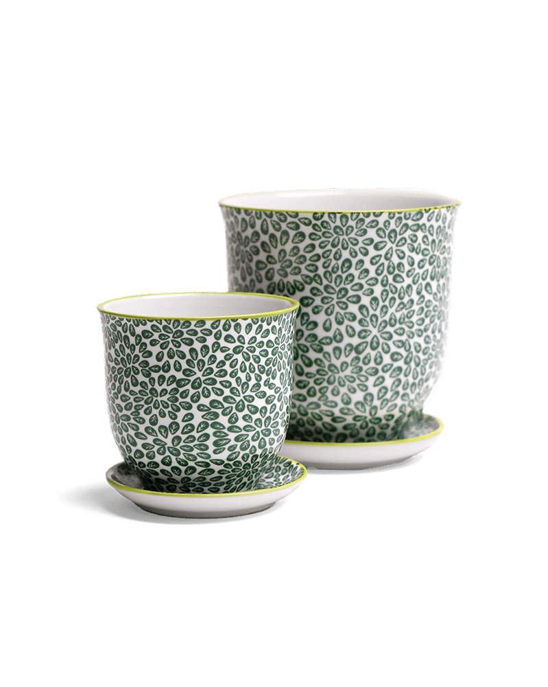 Liberte Porcelain Pot And Saucer Set With Drainage - Chive US Wholesale