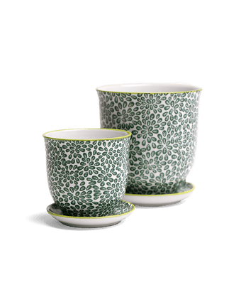 Liberte Porcelain Pot And Saucer Set With Drainage - Chive US Wholesale