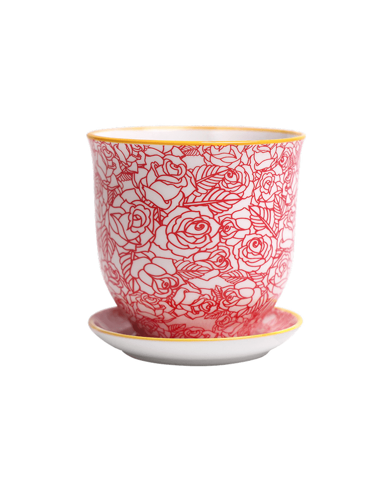 Liberte Porcelain Pot And Saucer Set With Drainage - Chive US Wholesale