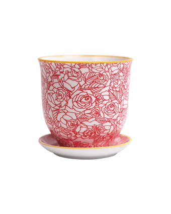 Liberte Porcelain Pot And Saucer Set With Drainage - Chive US Wholesale