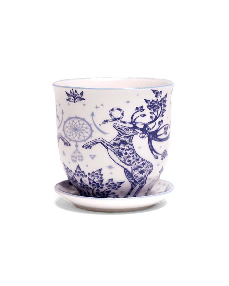 Liberte 5 Porcelain Pot And Saucer With Drainage - Chive US Wholesale