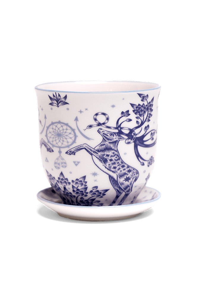 Liberte 5 Porcelain Pot And Saucer With Drainage - Chive US Wholesale