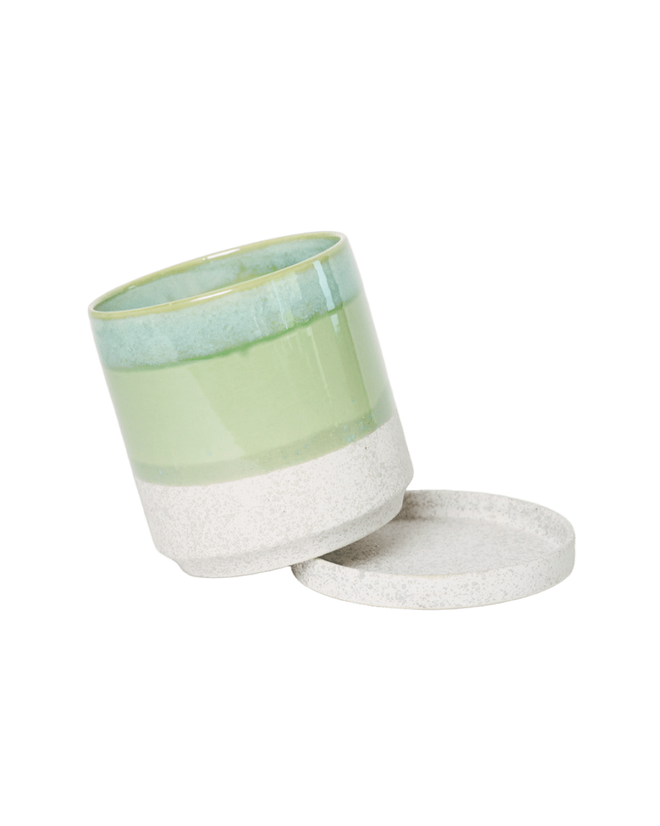 Minute Ceramic Pot And Saucer Set With Drainage - Chive US Wholesale