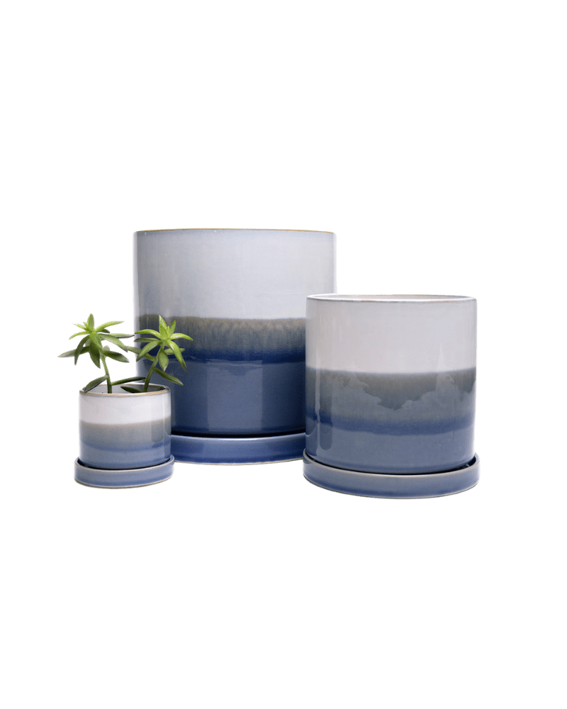 Minute Ceramic Pot And Saucer Set With Drainage - Chive US Wholesale