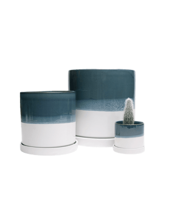Minute Ceramic Pot And Saucer Set With Drainage - Chive US Wholesale