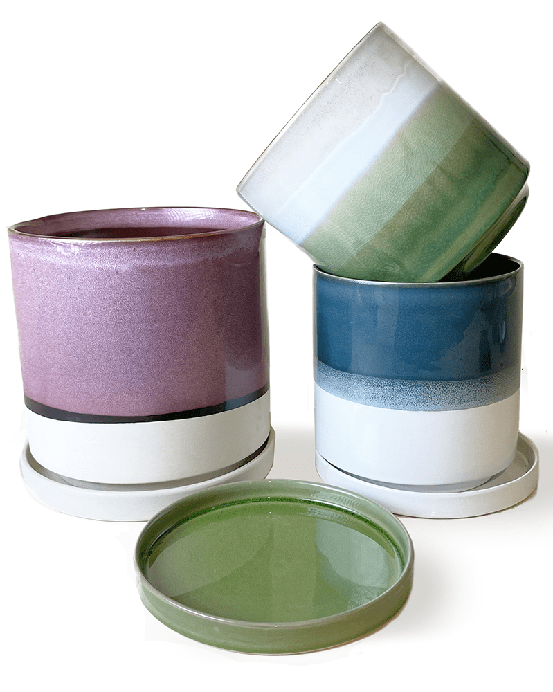 Minute Ceramic Pot And Saucer With Drainage Sets - Chive US Wholesale