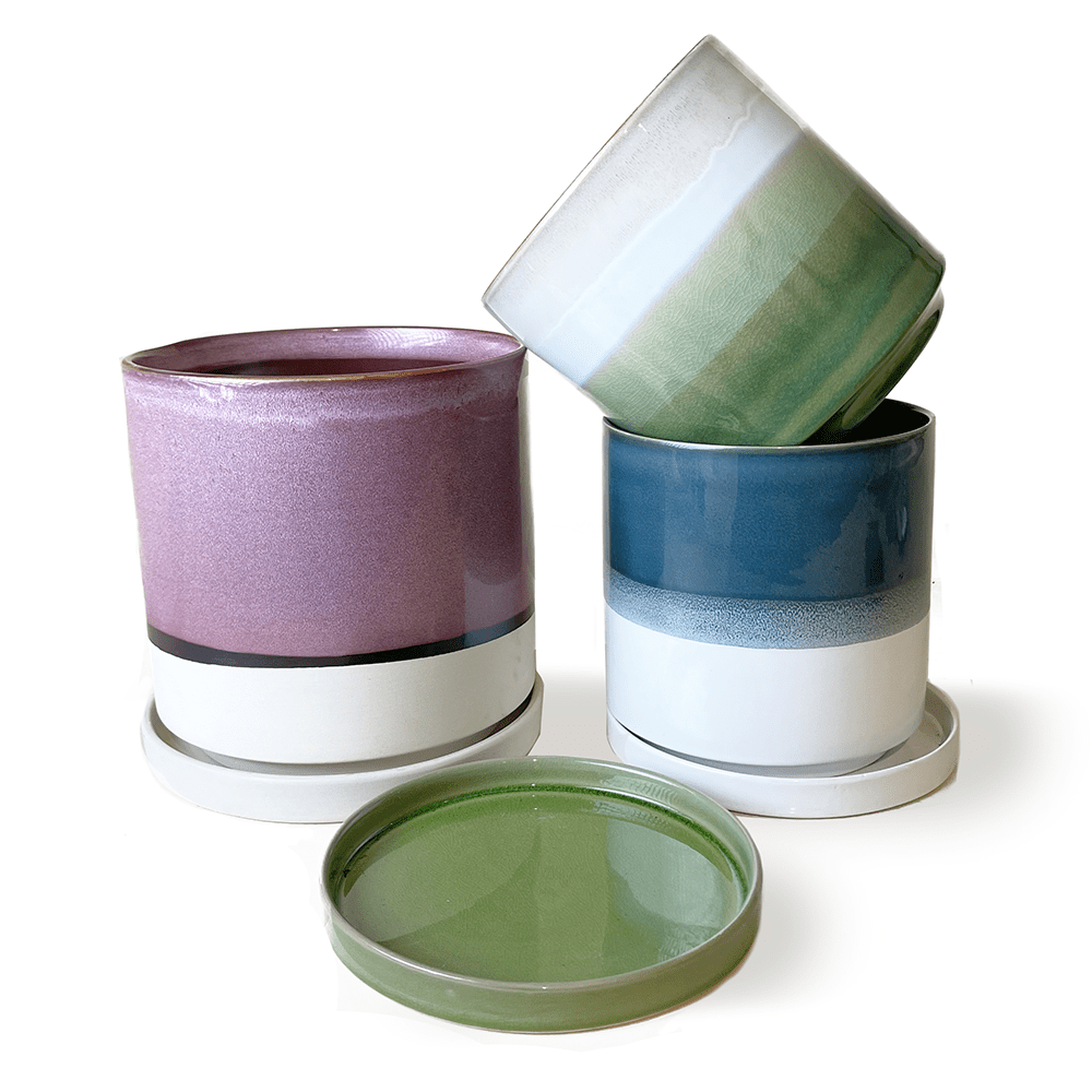 Minute Ceramic Pot And Saucer With Drainage Sets - Chive US Wholesale