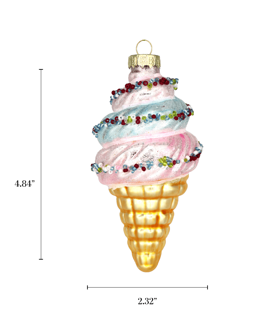 Ice Cream Cone Ornament - Chive US Wholesale